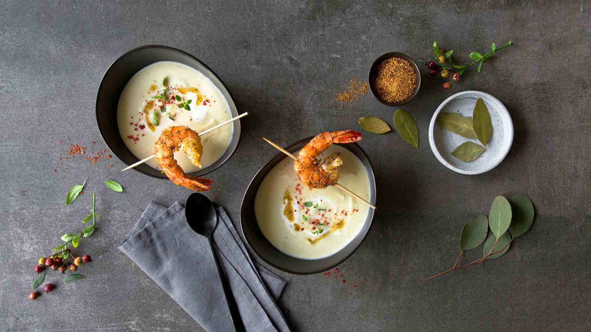 Supa crema de telina si creveti