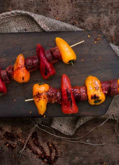 Frigărui cu Chorizo și ardei la grătar