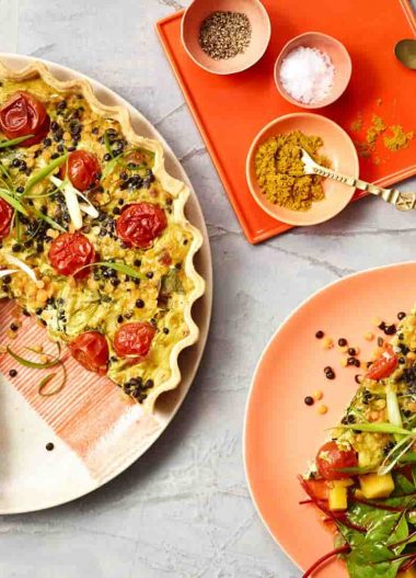 Quiche cu linte și salată de mango