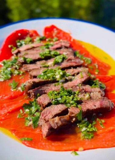 Steak și kapia carpaccio
